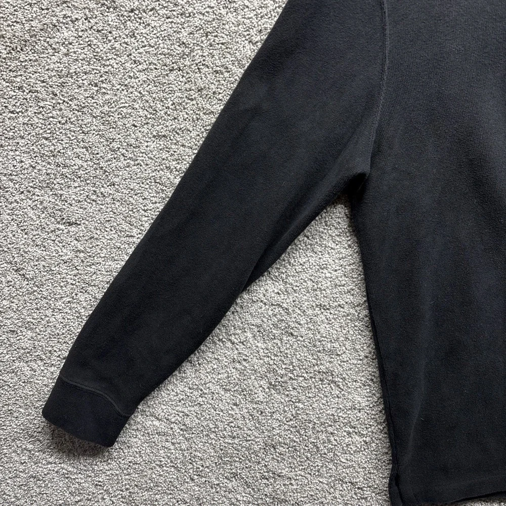 Vintage Y2K Polo Ralph Lauren Black 1/4 Zip Large Fleece Pullover USA 90s Preppy